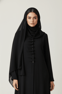 The Basma Gathered Panel Mandarin Abaya - TAL by The Abaya Lab