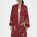 The Bayan Deep Red Scenic Abaya - TAL by The Abaya Lab