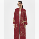 The Bayan Deep Red Scenic Abaya - TAL by The Abaya Lab