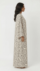 The Bisan Abstract Zebra Inspired Open Abaya - TAL by The Abaya Lab