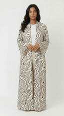 The Bisan Abstract Zebra Inspired Open Abaya - TAL by The Abaya Lab