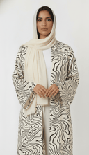 The Bisan Abstract Zebra Inspired Open Abaya - TAL by The Abaya Lab