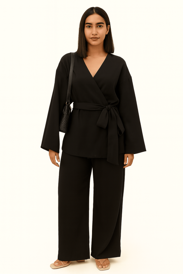 The Black Wrap Coord Set - TAL by The Abaya Lab