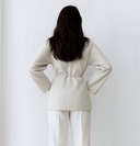 The Budoor Cream Wrap Jacket & Trouser Set - TAL by The Abaya Lab