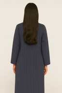 The Budoor Stripe Luxe Linen Abaya - TAL by The Abaya Lab