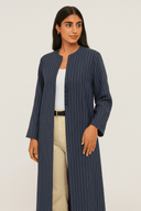 The Budoor Stripe Luxe Linen Abaya - TAL by The Abaya Lab