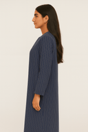 The Budoor Stripe Luxe Linen Abaya - TAL by The Abaya Lab