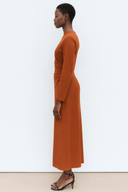 The Burnt Orange Ruched Waist Dress - TAL by The Abaya Lab