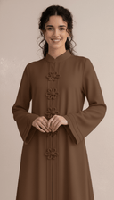 The Daliah Floral Button Mandarin Abaya - TAL by The Abaya Lab