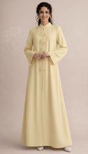 The Daliah Floral Button Mandarin Abaya - TAL by The Abaya Lab