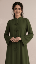 The Daliah Floral Button Mandarin Abaya - TAL by The Abaya Lab