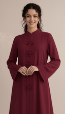 The Daliah Floral Button Mandarin Abaya - TAL by The Abaya Lab
