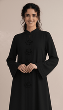 The Daliah Floral Button Mandarin Abaya - TAL by The Abaya Lab
