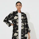 The Dana Black & Ivory Floral Abaya - TAL by The Abaya Lab