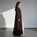 The Dana Deep Mocha Satin Abaya - TAL by The Abaya Lab