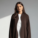 The Dana Deep Mocha Satin Abaya - TAL by The Abaya Lab
