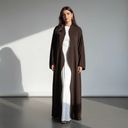The Dana Deep Mocha Satin Abaya - TAL by The Abaya Lab