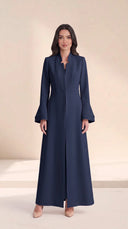 The Dariah Tailored Notch Neck Abaya with Layered Bell Cuffs - TAL by The Abaya Lab
