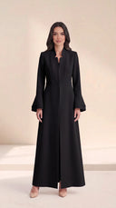 The Dariah Tailored Notch Neck Abaya with Layered Bell Cuffs - TAL by The Abaya Lab