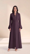 The Dariah Tailored Notch Neck Abaya with Layered Bell Cuffs - TAL by The Abaya Lab