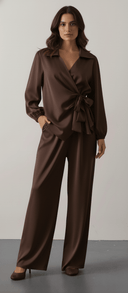 The Dina Brown Satin Co - Ord Set - TAL by The Abaya Lab