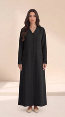 The Dina Covered Buttons & Patch Pockets Abaya - TAL by The Abaya Lab