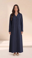 The Dina Covered Buttons & Patch Pockets Abaya - TAL by The Abaya Lab