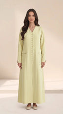 The Dina Covered Buttons & Patch Pockets Abaya - TAL by The Abaya Lab