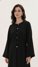 The Duaa Elegant Abaya with Contrast Button Detail - TAL by The Abaya Lab