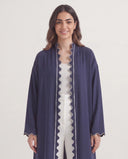 The Duah Scalloped Trim Open Abaya - TAL by The Abaya Lab