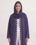 The Duah Scalloped Trim Open Abaya - TAL by The Abaya Lab