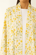 The Eman Yellow Floral Chiffon Abaya - TAL by The Abaya Lab