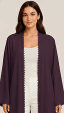 The Ezzah Scallop Lace Trim Open Abaya - TAL by The Abaya Lab