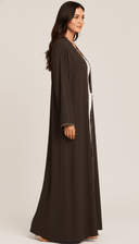 The Ezzah Scallop Lace Trim Open Abaya - TAL by The Abaya Lab