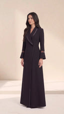 The Fariah Sheer Trim Abaya with Sheer Cuff Detail - TAL by The Abaya Lab