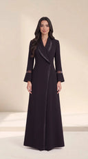 The Fariah Sheer Trim Abaya with Sheer Cuff Detail - TAL by The Abaya Lab