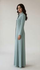 The Fariha Wrap Collar Asymmetric Button Abaya - TAL by The Abaya Lab