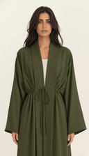 The Fatima Gathered Waist Tie Abaya - TAL by The Abaya Lab