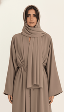 The Fatima Gathered Waist Tie Abaya - TAL by The Abaya Lab