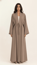 The Fatima Gathered Waist Tie Abaya - TAL by The Abaya Lab