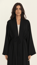 The Fatima Gathered Waist Tie Abaya - TAL by The Abaya Lab