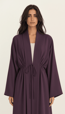 The Fatima Gathered Waist Tie Abaya - TAL by The Abaya Lab