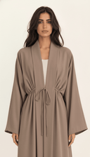 The Fatima Gathered Waist Tie Abaya - TAL by The Abaya Lab