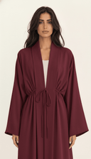 The Fatima Gathered Waist Tie Abaya - TAL by The Abaya Lab