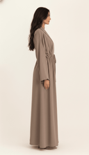 The Fatima Gathered Waist Tie Abaya - TAL by The Abaya Lab
