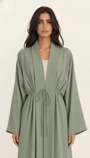 The Fatima Gathered Waist Tie Abaya - TAL by The Abaya Lab