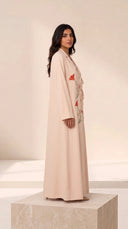 The Fatma Floral Embroidered Abaya with Tie Front - TAL by The Abaya Lab