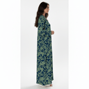 The Fatma Olive Blue Floral Abaya - TAL by The Abaya Lab