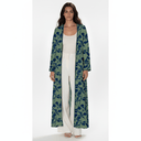 The Fatma Olive Blue Floral Abaya - TAL by The Abaya Lab