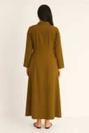 The Fatma Olive Wrap Collar Dress - TAL by The Abaya Lab